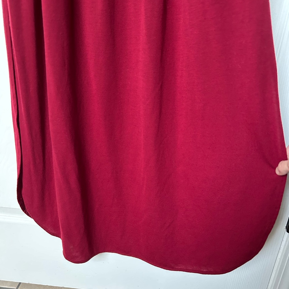 Verabendi Off the Shoulder Summer Long Burgundy Red Dress Size 8/10 - Picture 6 of 11